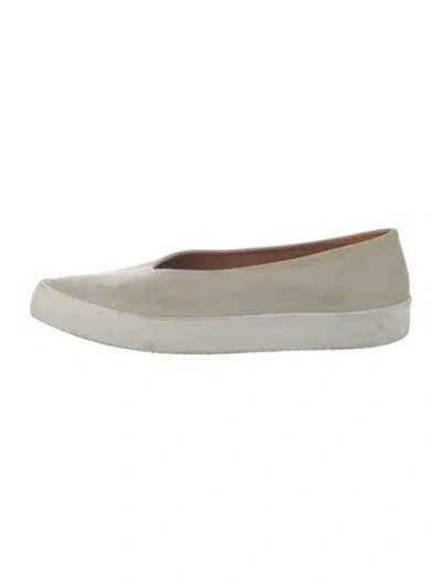 Pre-owned Coclico Suede Flats In White