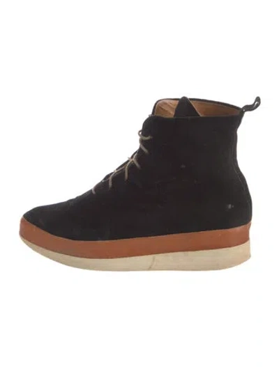 Pre-owned Coclico Suede Lace-up Boots In Black