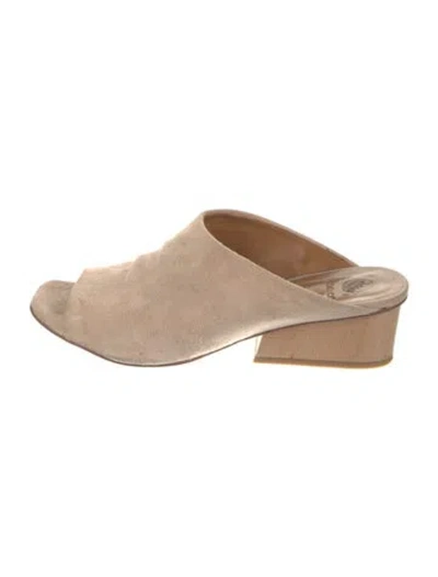 Pre-owned Coclico Suede Slides In Neutral