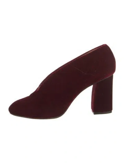 Pre-owned Coclico Velvet Pumps In Burgundy