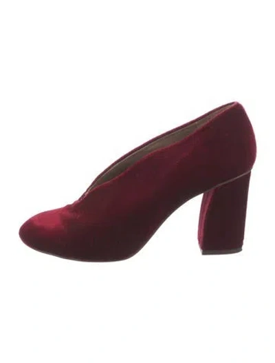 Pre-owned Coclico Velvet Pumps In Burgundy