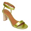 Coclico Women's Gina Strappy Heel Sandal In Chartreuse In Multi
