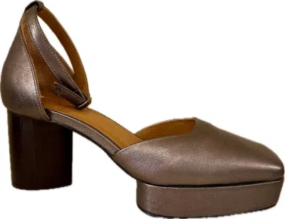 Coclico Women's Tower Ankle Strap Heels In Graphite In Brown