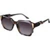 COCO AND BREEZY COCO AND BREEZY FORTUNE 55MM RECTANGULAR SUNGLASSES