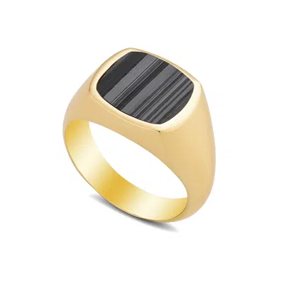 Coco & Kinney Men's Kai Black Tourmaline Ring In Gold