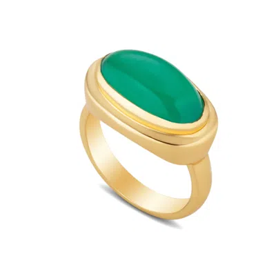 Coco & Kinney Women's Gold / Green Green Onyx Lara Ring In Multi