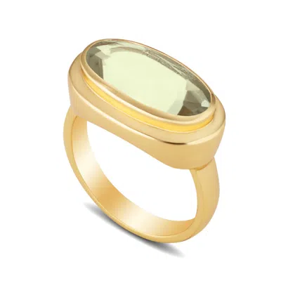 Coco & Kinney Women's Green / Gold Green Amethyst Lara Ring In Multi