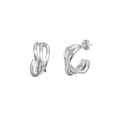 Coco & Kinney Women's Jessica Robin Triple Strand Hoops In Silver