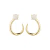 Coco & Kinney Women's White / Neutrals / Gold Moonstone Swirl Celia Earrings In Multi