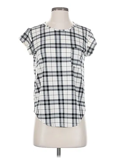 Pre-owned Coco & Shay Short Sleeve Blouse In Silver