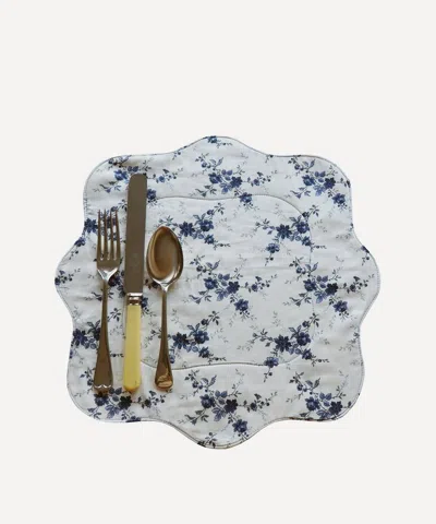 Coco & Wolf Amelie Luise Regency Trail Tana Lawn Cotton Reversible Placemat In Blue