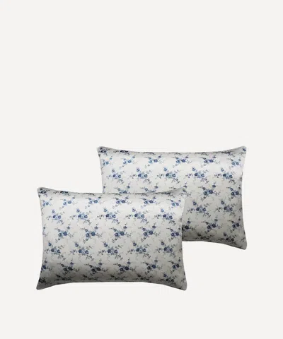 Coco & Wolf Amelie Luise Silk Pillowcases Set Of Two In Blue