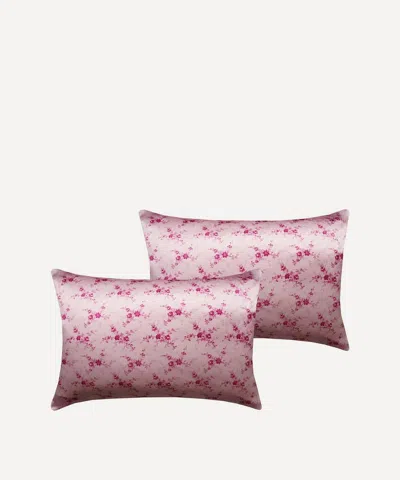 Coco & Wolf Amelie Luise Silk Pillowcases Set Of Two In Pink