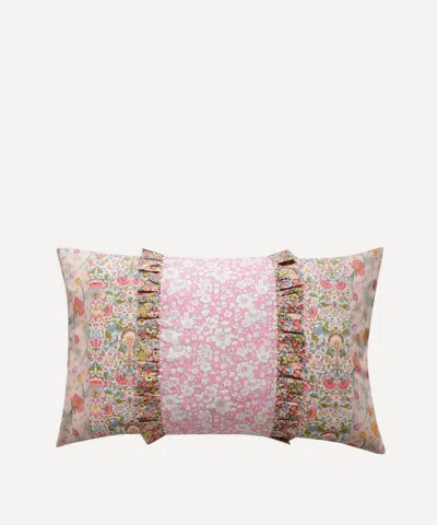 Coco & Wolf Betsy Boo Bubblegum And Spring Blooms Patchwork Oblong Cushion