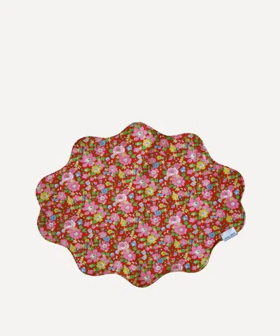 Coco & Wolf Betsy Star And Capel Green Pink Wavy Edge Placemat