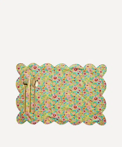 Coco & Wolf Betsy Sunflower And Elements Green Scallop Placemat