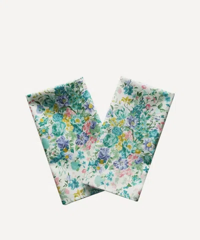 Coco & Wolf Bouquet Parade Ardington Cotton Sateen Square Napkins Set Of Two In Multi