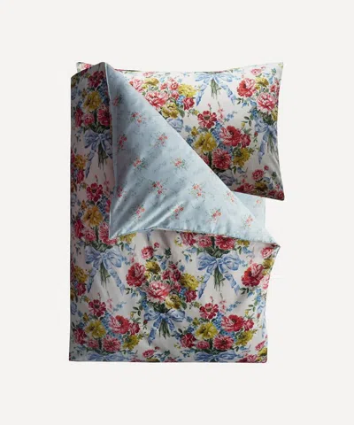 Coco & Wolf Bow Bouquet & Garden Blooms Ardington Cotton Sateen Single Duvet Set In Multi