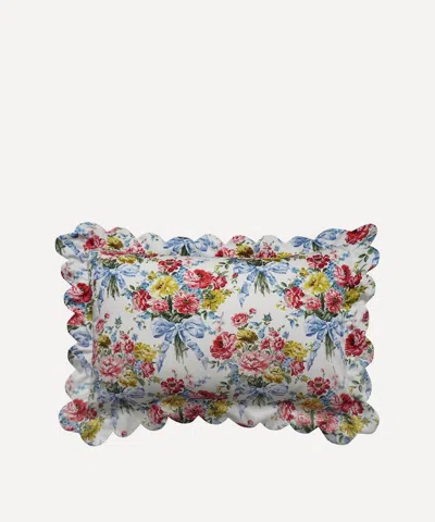 Coco & Wolf Bow Bouquet Ardington Cotton Sateen Scallop Edge Pillowcase In Multi