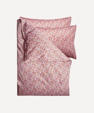 Coco & Wolf Capel Floret Ardington Cotton Sateen Double Duvet Cover Set In Pink