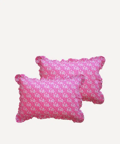 Coco & Wolf Capel Fushcia Frill Edge Pillowcases Set Of Two