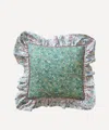 Coco & Wolf Donna Leigh And Rachel Piped Ruffle Square Cushion In Green