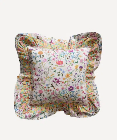 Coco & Wolf Double Ruffle Linen Garden Square Cushion