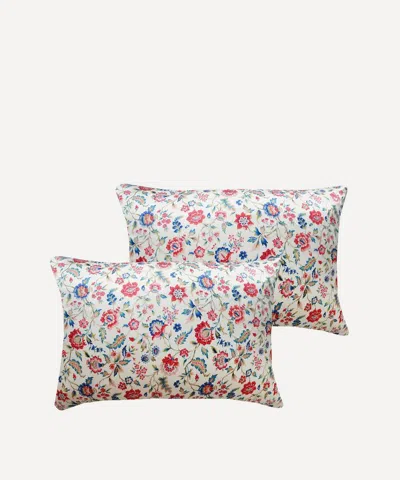 Coco & Wolf Eva Belle Raspberry Silk Satin Pillowcases Set Of Two In Red