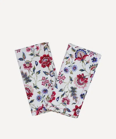 Coco & Wolf Eva Belle Stitch Edge Napkins Set Of Two In Red