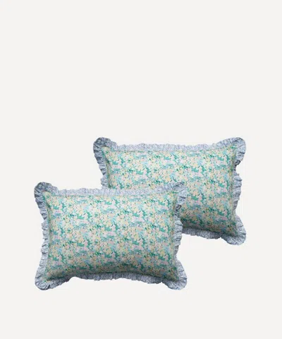 Coco & Wolf Hollyhocks And Mitsi Valeria Frill Edge Pillowcases Set Of Two