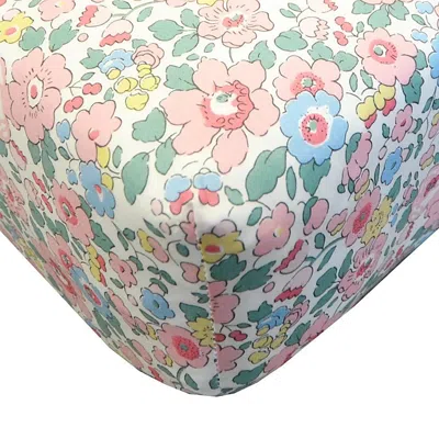 Coco & Wolf Liberty Fabric Betsy Candy Floss Print Fitted Sheet, Twin In Multi