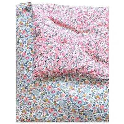 COCO & WOLF LIBERTY FABRIC BETSY GREY & WILTSHIRE BUD PRINT HEIRLOOM QUILT, KING