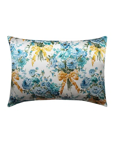 Coco & Wolf Liberty Fabric Bow Bouquet Gold Silk Pillowcase, Standard In Multi