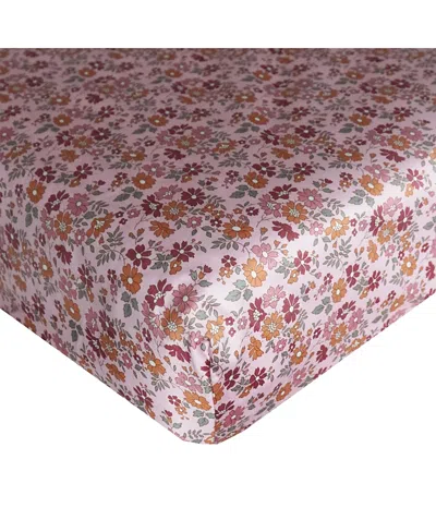 Coco & Wolf Liberty Fabric Capel Floret Fitted Sheet, Crib In Pink