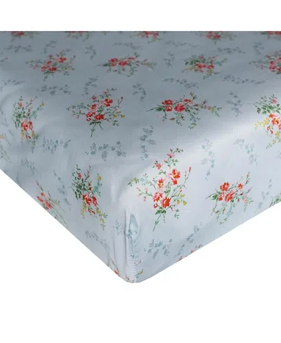 Coco & Wolf Liberty Fabric Garden Blooms Blue Fitted Sheet, Twin