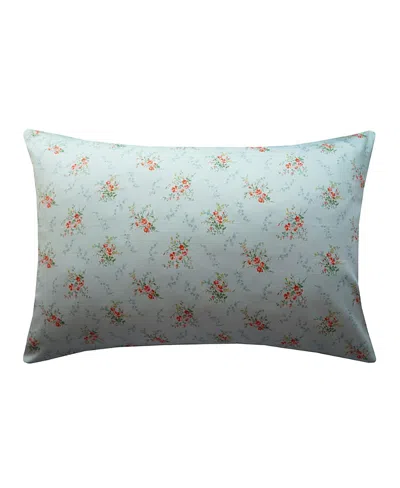 Coco & Wolf Liberty Fabric Garden Blooms Blue Housewife Pillowcase, King In Green