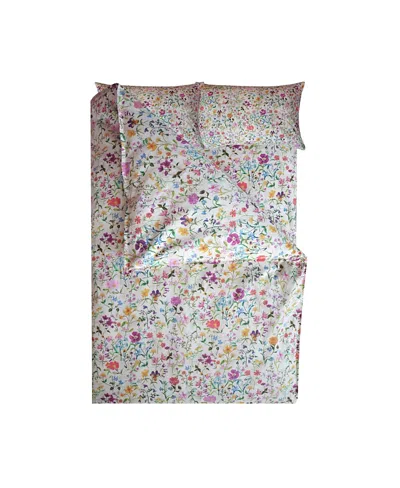 Coco & Wolf Liberty Fabric Linen Garden Duvet Set, King In White