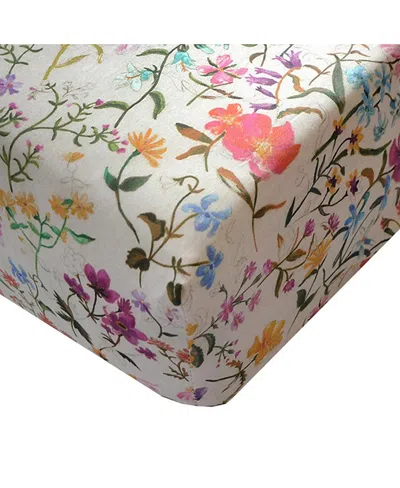 Coco & Wolf Liberty Fabric Linen Garden Fitted Sheet, King In White