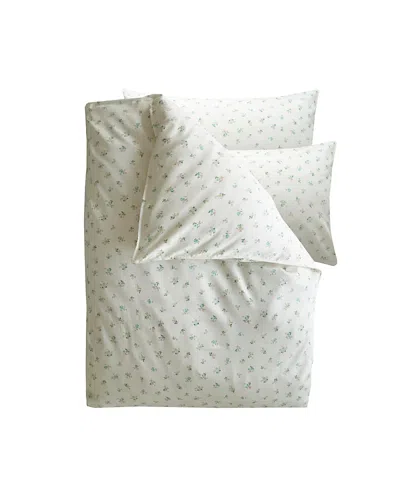 Coco & Wolf Liberty Fabric Posy Corsage Yellow Duvet Set, King In White