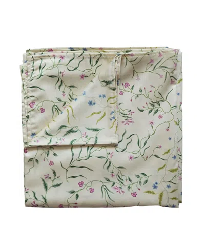 Coco & Wolf Liberty Fabric Posy Corsage Yellow Flat Top Sheet, Twin In Green
