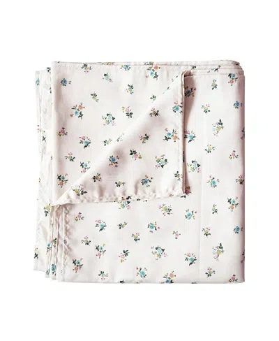 Coco & Wolf Liberty Fabric Posy Corsage Yellow Flat Top Sheet, Twin In White