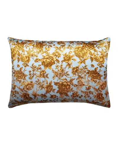 Coco & Wolf Liberty Fabric Regency Trail Blue & Gold Silk Pillowcase, King