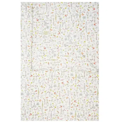 Coco & Wolf Liberty Fabric Theo Pink Print Flat Top Sheet, Twin In Neutral