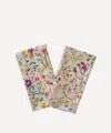Coco & Wolf Linen Garden And Floral Stencil Wavy Edge Napkins Set Of Two