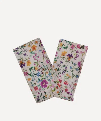 Coco & Wolf Linen Garden Bonneville Cotton Wavy Edge Napkins Set Of Two In Multi