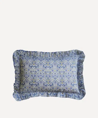 Coco & Wolf Lodden China Blue Oblong Ruffle Cushion