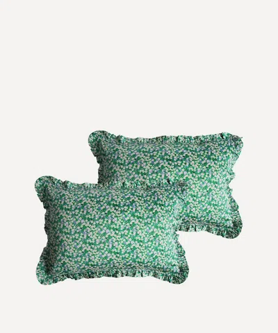 Coco & Wolf Mitsi Frill Edge Silk Pillowcases Set Of Two