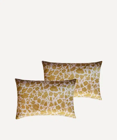 Coco & Wolf Poppy Dawn Silk Pillowcases Set Of Two