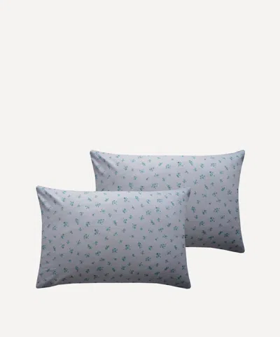 Coco & Wolf Posy Corsage Ardington Cotton Sateen Pillowcases Set Of Two In Gray