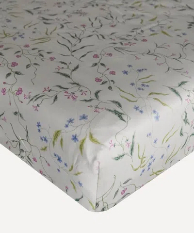 Coco & Wolf Regal Blossom Ardington Cotton Sateen Single Fitted Sheet In White